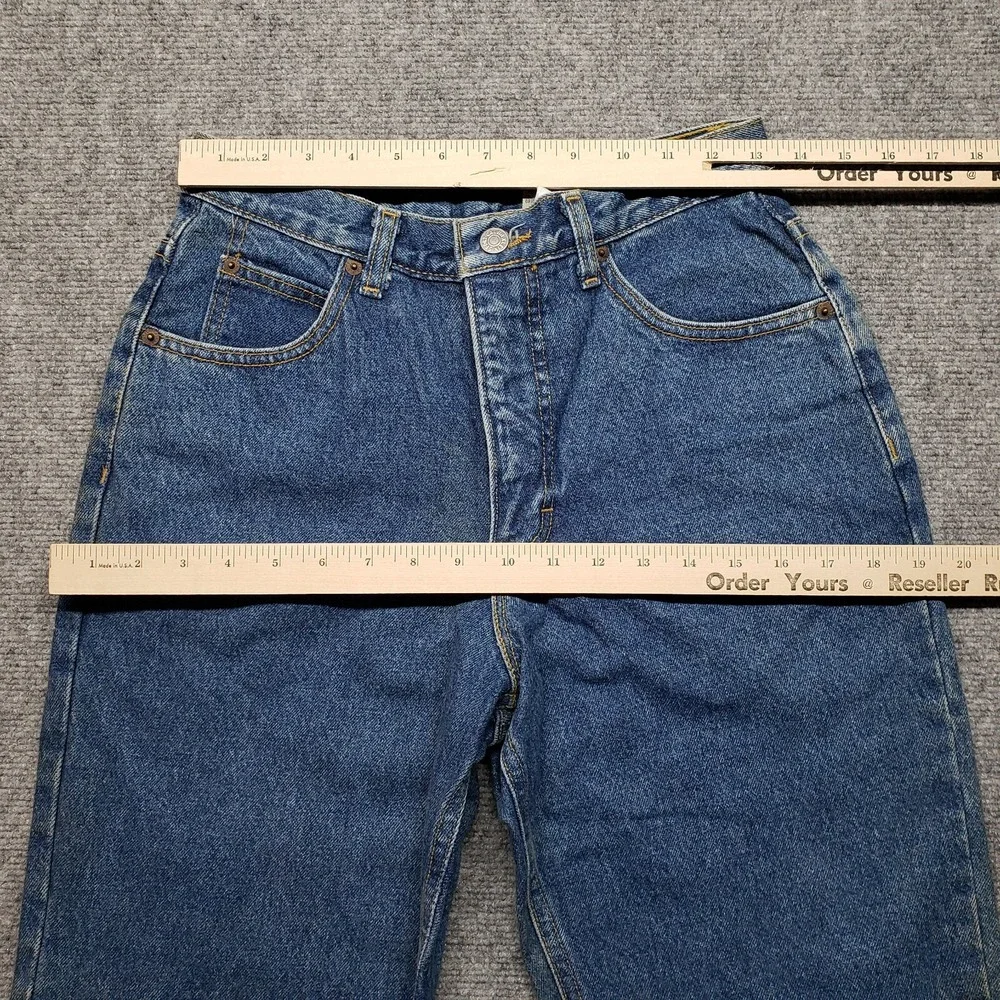 Vintage Calvin Klein Denim Jeans Womens 10 Blue Solid High Rise Union Made USA